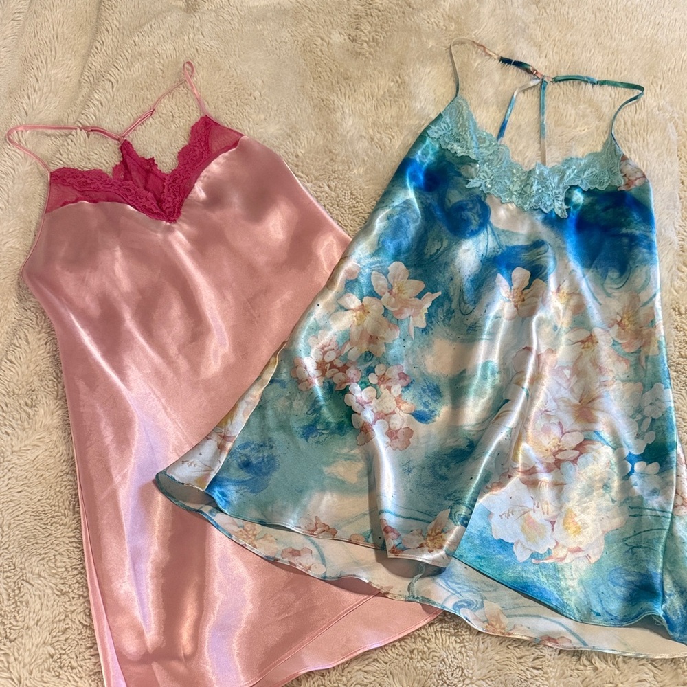 Silky Pink and Floral Nightgowns